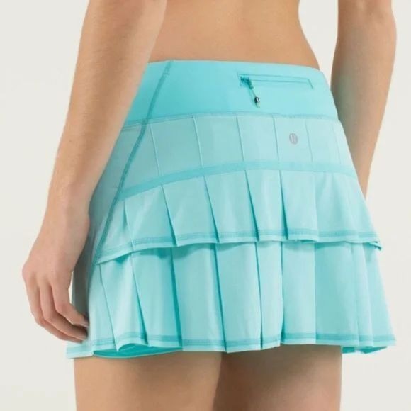 Women's Light Blue Pleated Shorts - Picture 1 of 7
